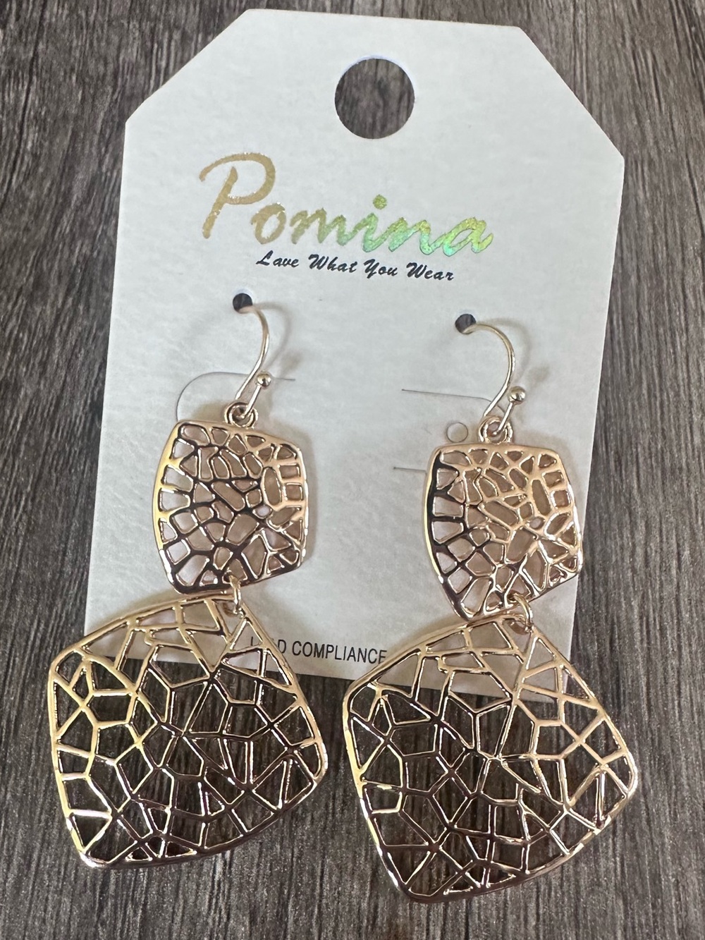 Gold-Tone Geometric Dangle Earrings